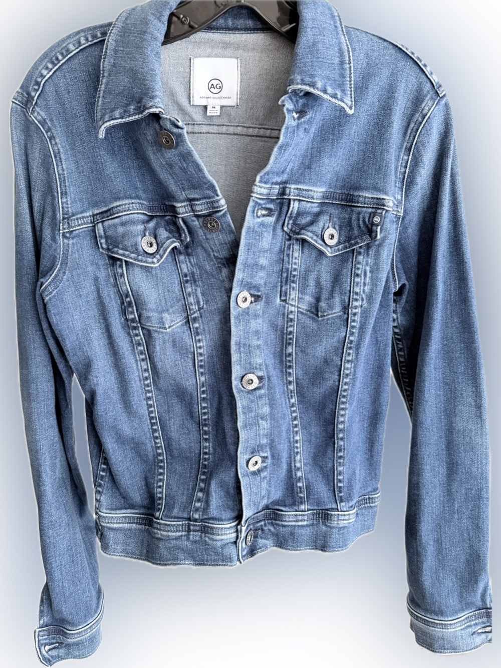 Ag Adriano Goldschmied Medium Blue Denim Jacket